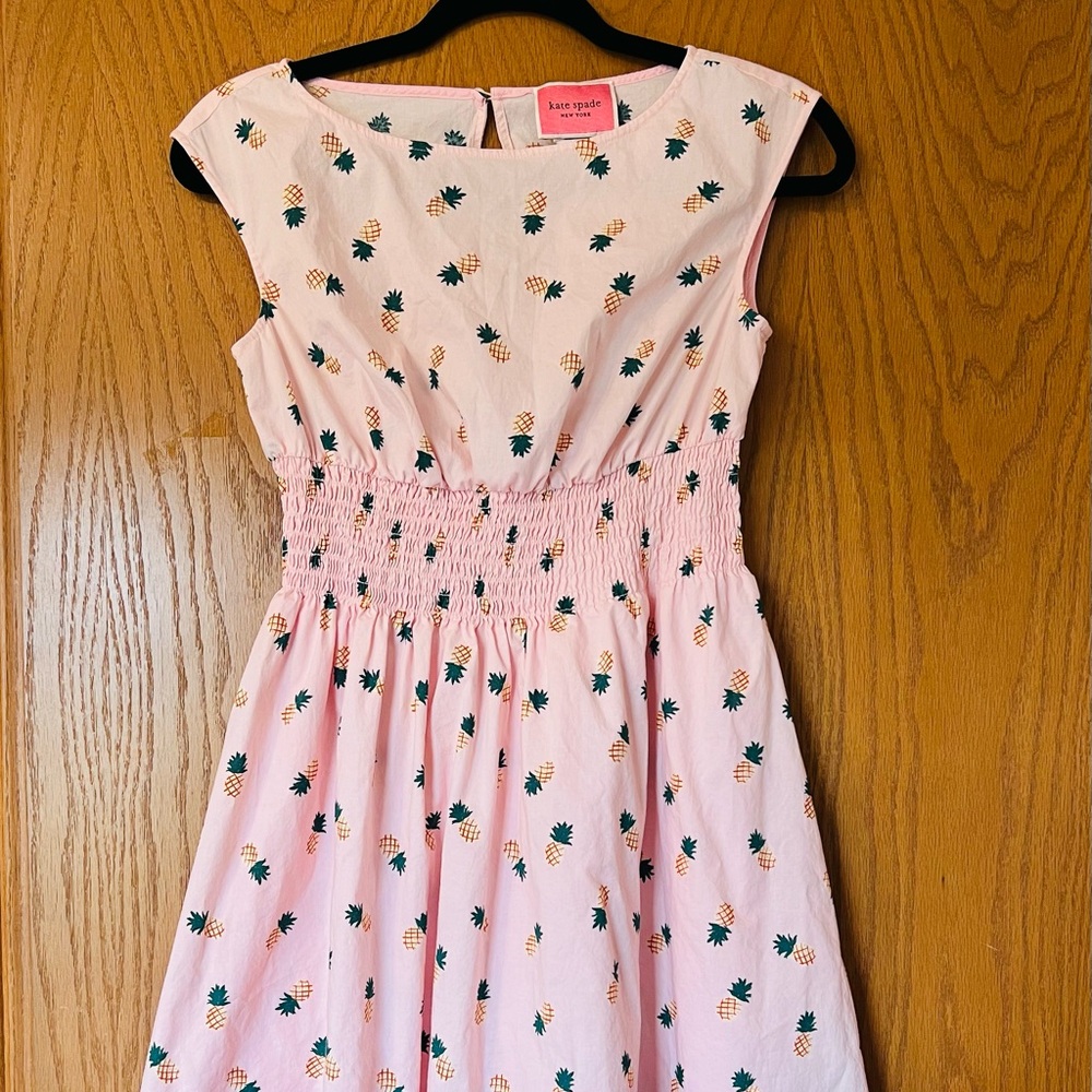 Kate Spade pink sleeveless pineapple dress sz XS
